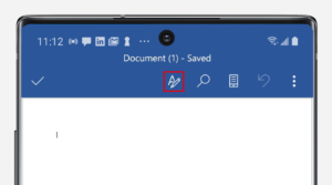 Top tool panel of Word on Note10