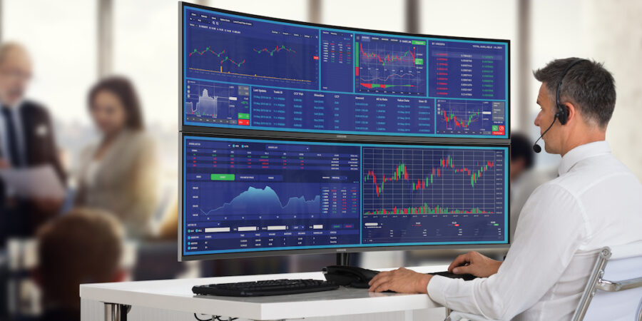 Extra-wide monitors facilitate multitasking for finance pros